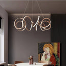 Axyaa Gold Twisted Ring LED Pendant Chandeliers for Home Decor Lighting