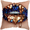 Pink Gold Lips Cushion Cover by Axyaa: Modern Nordic Diamond Painting Home Decor