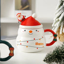 Axyaa Festive Snowman Ceramic Coffee Cup - Large Capacity Cartoon Character Mug