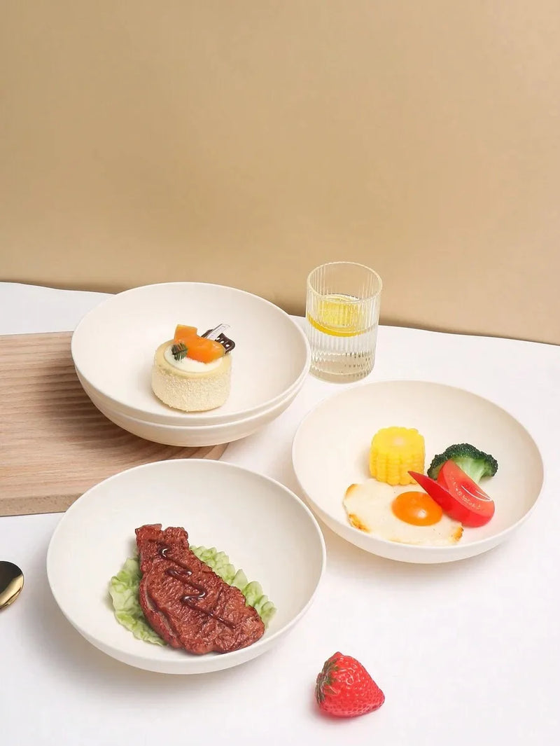 Axyaa Large Beige Bowl Set - Microwave & Dishwasher Safe - 4/8/12 Pieces