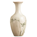Axyaa Bamboo Flower Vase: Hand Drawn Green Decoration for Living Room Bouquets