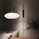 Axyaa Modern Japanese Silk Cloth Wall Lamp for Home, Bedroom, and Office