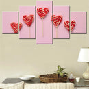 Axyaa Candy Heart Shape Canvas Wall Art Decor for Living Room