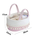 Axyaa Tassel Cotton Rope Diaper Bag Handwoven Multifunctional Storage Basket