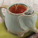 Axyaa Cute Elephant Ceramic Tea and Coffee Mug Set with Tea Bag Holder