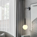Axya Glass Ball Wall Lamp: Modern Black Bedside Lighting for Bedroom, Bathroom, Restaurant Decor