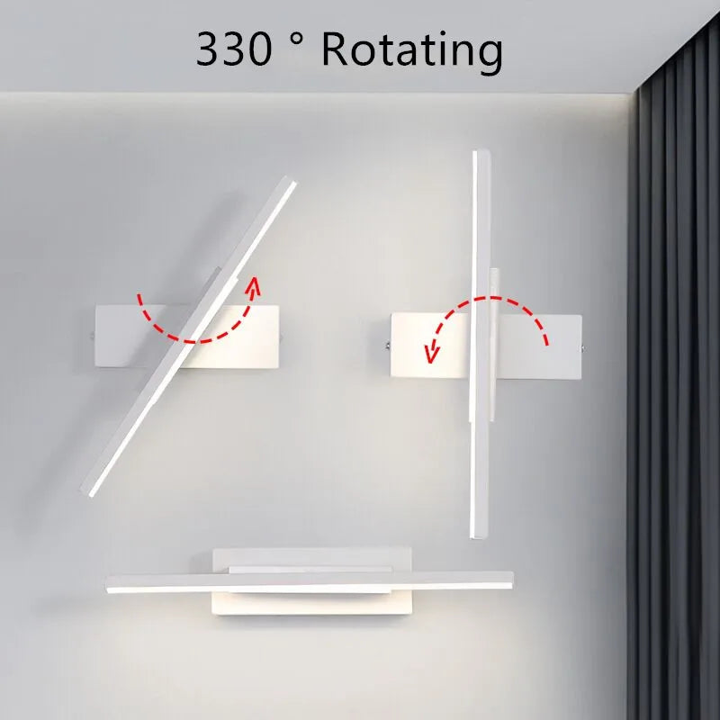 Axyaa Rotatable LED Wall Lamp: 360° Adjustable Angle for Living Room, Bedroom, and More