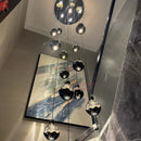 Axyaa Crystal Chandelier Stair Pendant Living Room Interior Lighting