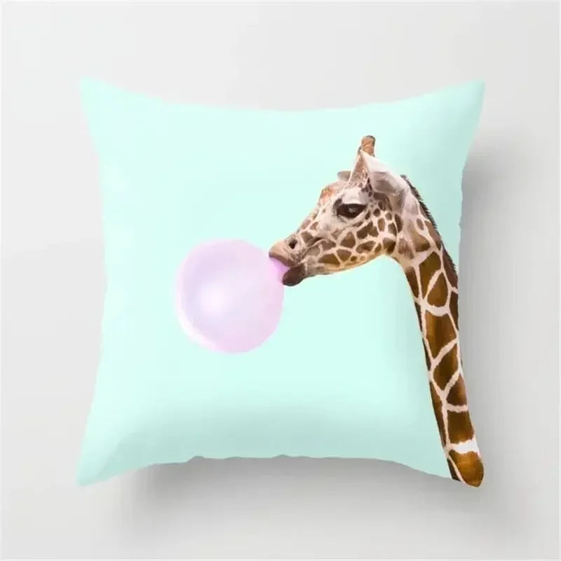 Axyaa Cartoon Animal Pillowcase 45x45cm Home Sofa Car Decor