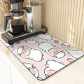 Axyaa Non-Slip Absorbent Kitchen Counter Mat - Cute Animal Design Mats