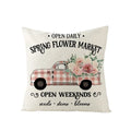 Pink Truck Flower Print Cushion Cover 45x45cm - Axyaa