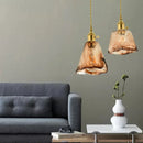Nordic Retro Brass Glass Chandelier Axyaa LED Light Fixtures for Home, Restaurant & Cafe