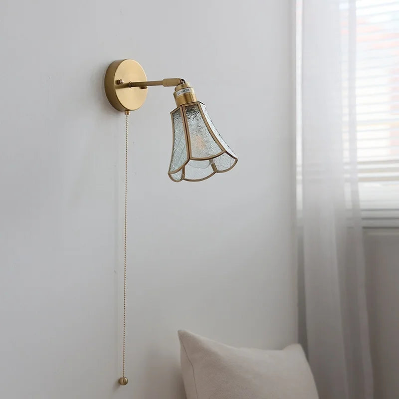Axyaa Clear Glass LED Wall Sconce - Modern Nordic Stair Lighting for Home & Bathroom