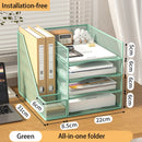 Metal Office Desktop Bookstand & Storage Rack by Axyaa: Multi-Functional Organizer for Files and Folders