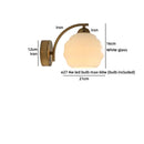 Axyaa Nordic Bedroom LED Wall Sconce with Switch, White Beige Glass, E27 Bulb
