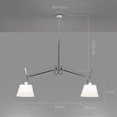 Axyaa Silver Double Head Swing Arm Pendant Light for Office Hotel Living Room