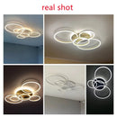 Axyaa Modern 5 Ring LED Ceiling Light in Black, Gold, White for Home Design