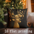 Festive Gold Christmas Pattern Pillow Covers by Axyaa - Sofa Bedroom Car Décor