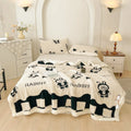 Axyaa Nordic Floral Jacquard Fleece Throw Blanket: Soft & Warm Plush Sofa Bed Cover