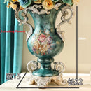 Axyaa European Resin Vase with Dried Flowers Arrangement and Wobble Plate Home Decor
