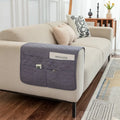 Axyaa Armrest Pad Storage Layer Modern Sofa Cover Khaki Gray