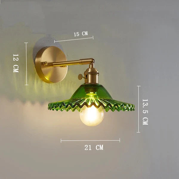 Axyaa Clear Glass LED Wall Lights Copper Pull Chain Switch Modern Wandlamp