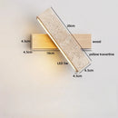 Axyaa Yellow Stone Wood Nordic LED Wall Light with Pull Chain Switch