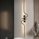 Axyaa Modern 60/80/100cm Black Aluminium Wall Lamp for Hallway, Corridor, and Bedside Decor.