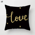 Axyaa Gold Leaf Print Pillow Cover for Home Sofa Decor