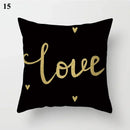 Axyaa Gold Leaf Print Pillow Cover for Home Sofa Decor