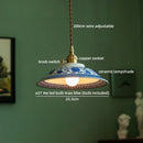 Axyaa Ceramic LED Pendant Light in White with Gold & Copper Accents
