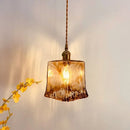 Amber Glass Pendant Lamp LED E27 Hanging Light by Axyaa