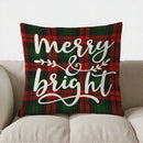 Axyaa Christmas Plaid & Leaf Pattern Pillow Cover for Sofa, Bedroom, Car - Home Decor