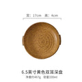 Axyaa Retro Plate with Handle - Round Platter for Dining and Entertaining