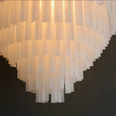 Axyaa White Glass Pendant Chandelier Light - LED Hanging Chandeliers for Bedroom Dining Living Room