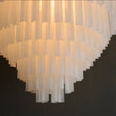 Axyaa White Glass Pendant Chandelier Light - LED Hanging Chandeliers for Bedroom Dining Living Room
