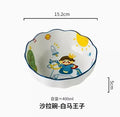 Axyaa Ceramic Cartoon Salad Bowl: Cute, High Aesthetic Small Bowl for Air Fryer
