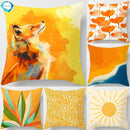 Axyaa Orange Square Pillowcase for Home Decor & Sofas