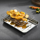 Axyaa Stainless Steel Baking Pan BBQ Grid Food Storage Tray Bakeware