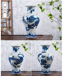 Axyaa Dragon Pattern Ceramic Vase - Jingdezhen Imitation Official Kiln Crackle Glaze