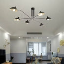 Axyaa Leaf Black Metal Chandelier Pendant Light for Modern Kitchen Dining Room