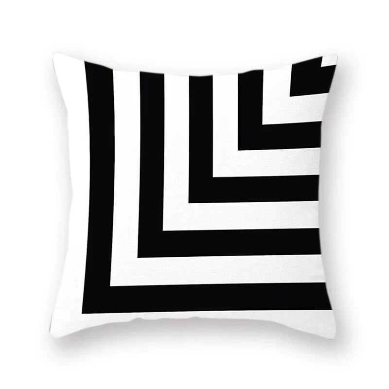 Axyaa Abstract Geometry Letter Print Cushion Cover - 45x45cm