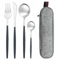 Axyaa Stainless Steel Travel Cutlery Set with Case - Knife Spoon Fork