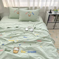 Axyaa Cartoon Embroidered Duvet Set: Breathable & Thin for Summer Comfort