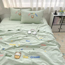 Axyaa Cartoon Embroidered Duvet Set: Breathable & Thin for Summer Comfort