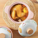 Axya Ceramic Casserole Korean Cartoon Soup Pot Cute Pink Cookware Utensils for Home Kitchen