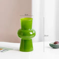 Axyaa Green Glass Vase Hydroponics Plant Pot for Table Decoration Aesthetic Floral Room Decor