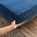 Axyaa Winter Plush Velvet Fitted Bed Sheet - Soft & Warm Double Bedspread Protector