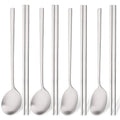 Axyaa Stainless Steel Matte Dinnerware Set 8Pcs Flatware Spoon Chopsticks