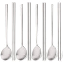 Axyaa Stainless Steel Matte Dinnerware Set 8Pcs Flatware Spoon Chopsticks